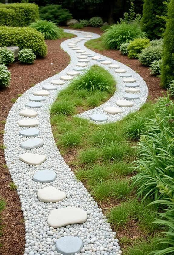 gravel pathways enhance drainage aesthetics