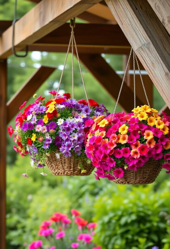 hanging baskets enhance outdoor charm