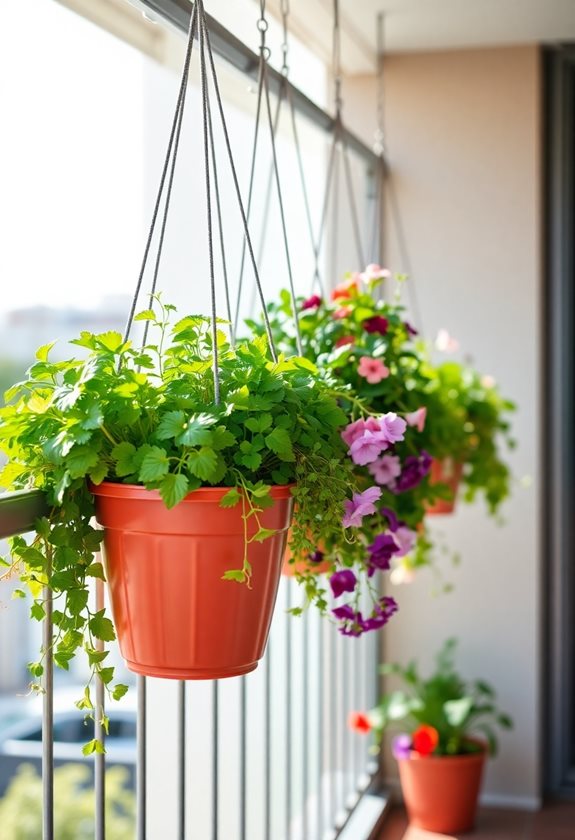 hanging planters maximize space