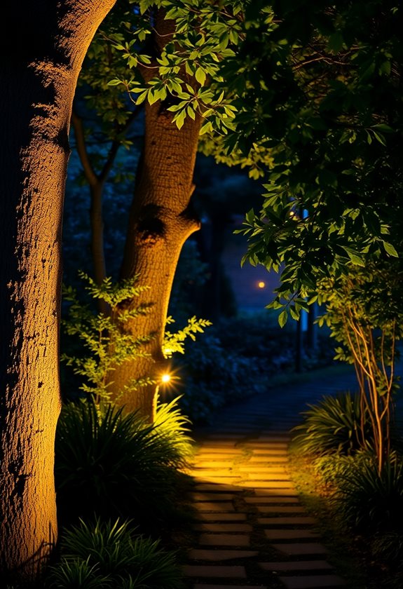 illuminate garden with uplights
