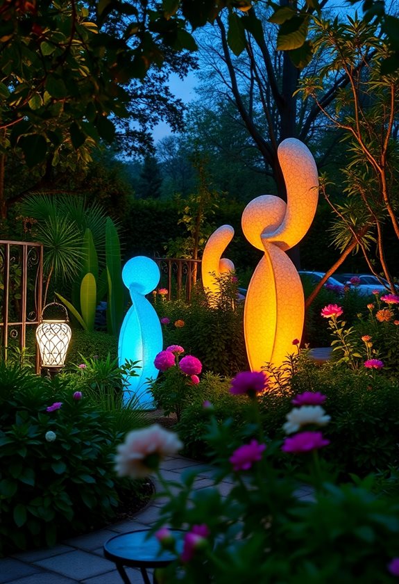 illuminated sculptures enhance ambiance