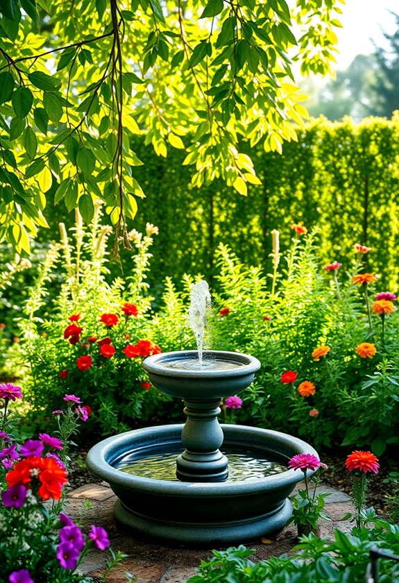 installing solar fountains outdoors