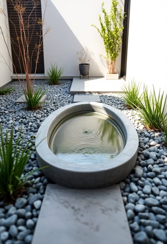 integrating minimalist water features