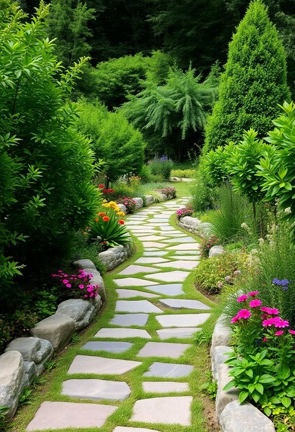 integrating paths with plants