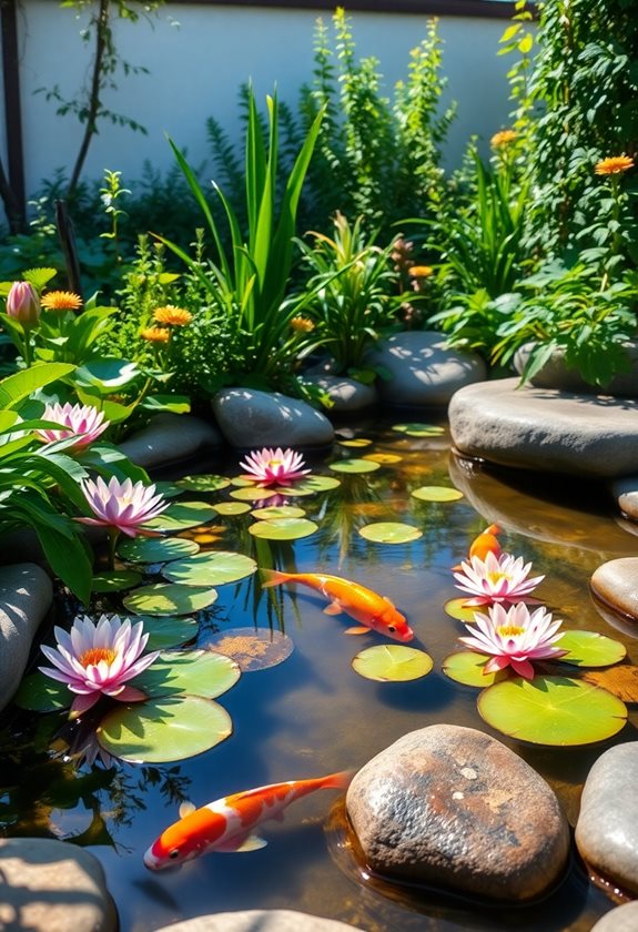 koi pond water lily paradise