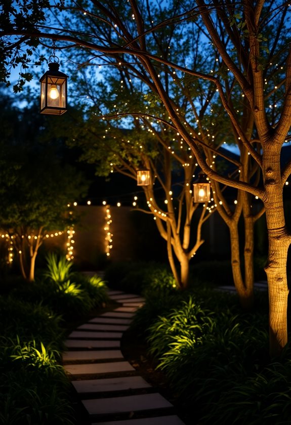 layered garden lighting design
