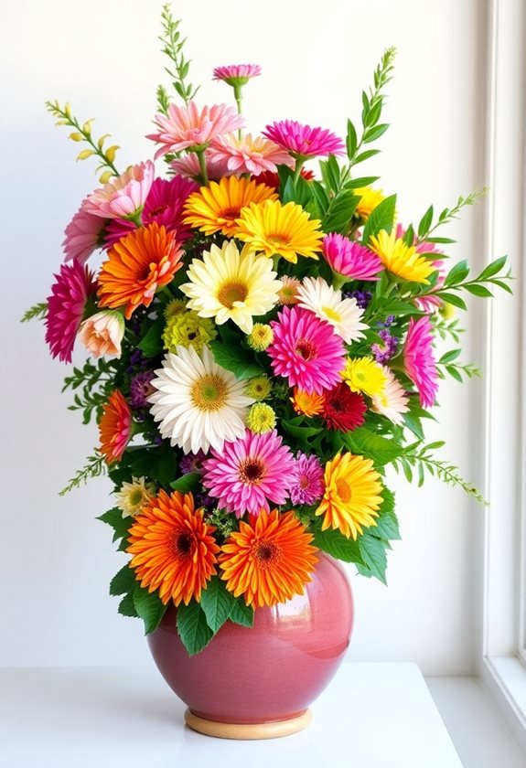 layering flowers for depth