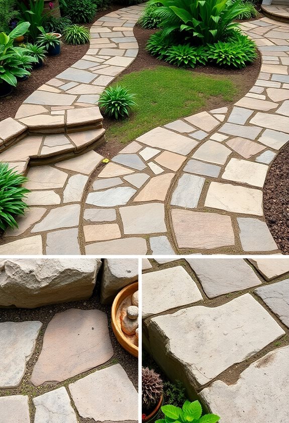 laying stones for walkway