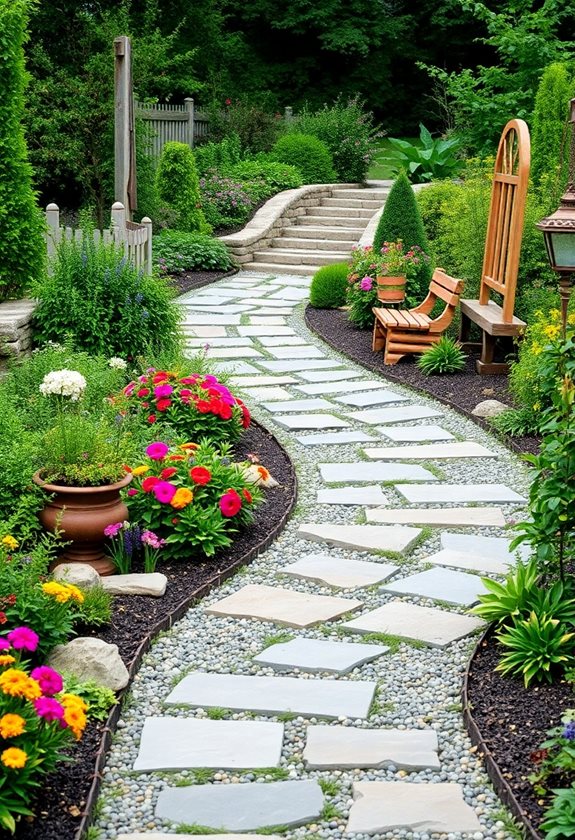 local stone and gravel pathways