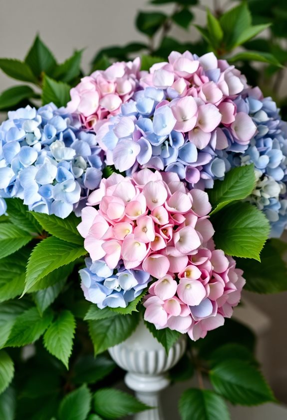 lush colorful hydrangea blooms