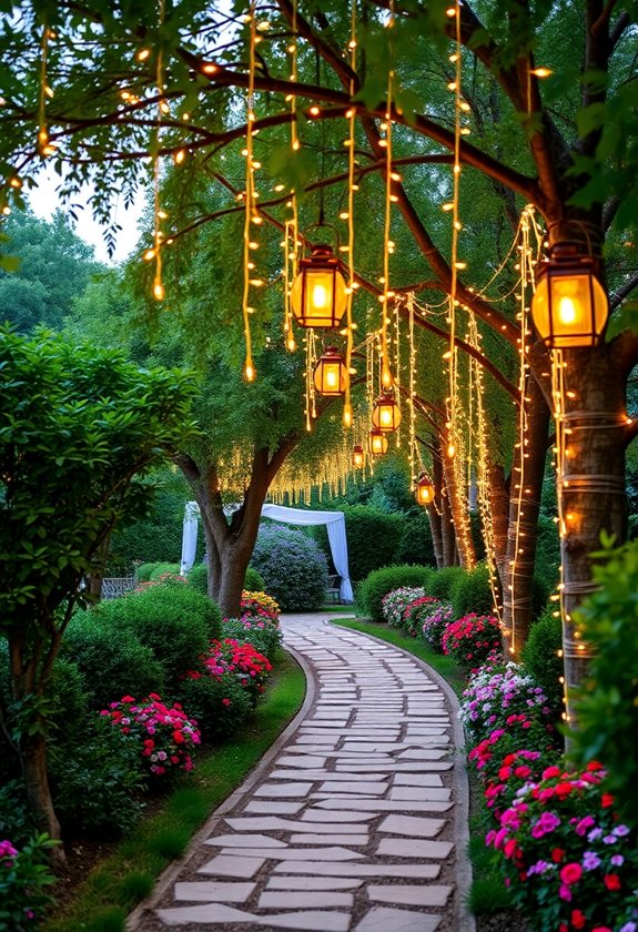 magical garden lighting atmosphere