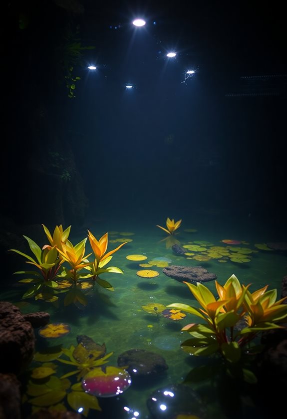 magical underwater pond lighting