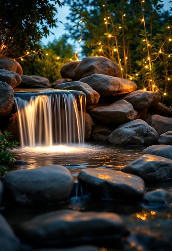 magical waterfall lighting effects
