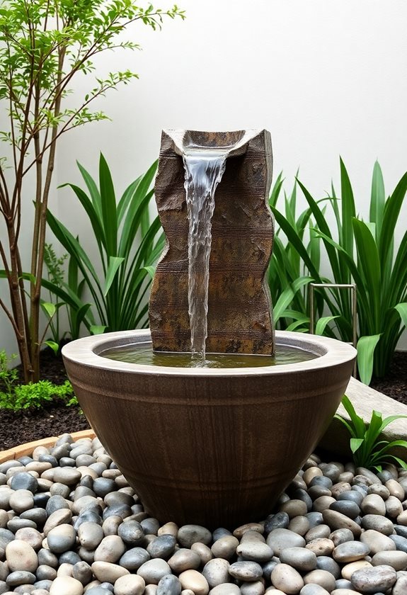 minimalist garden water features