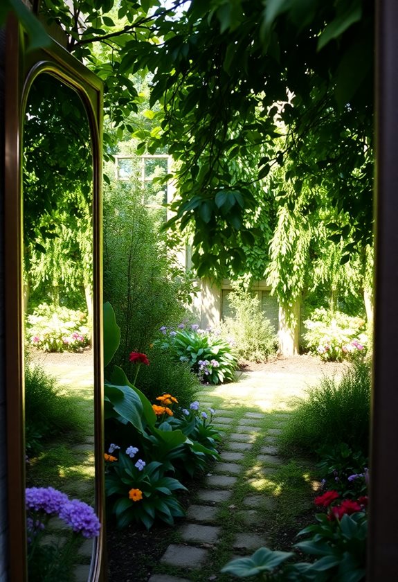 mirrors create garden depth