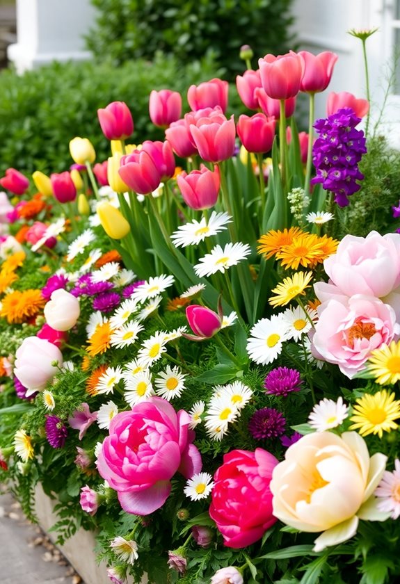 mixing flower heights and textures