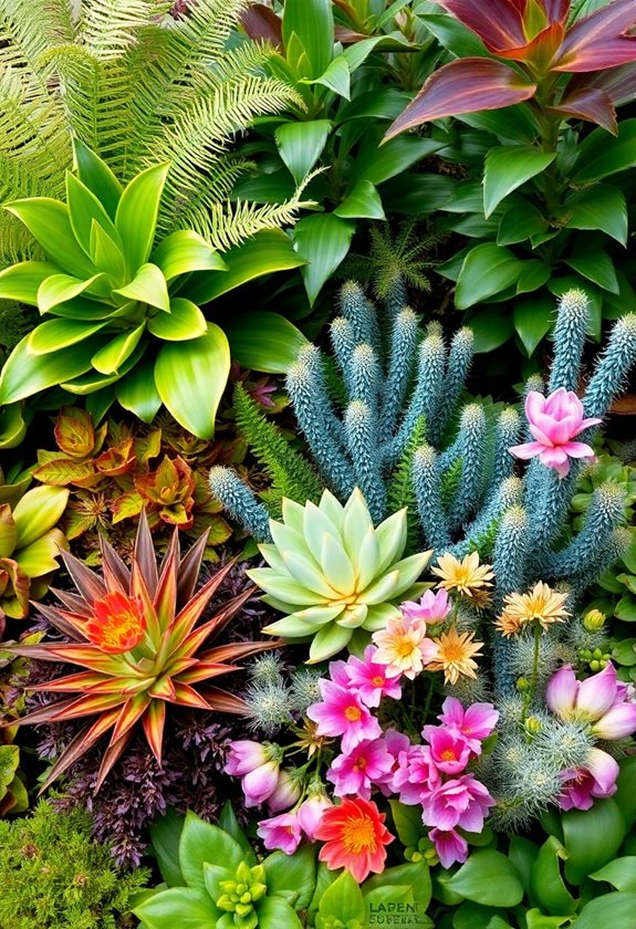 mixing garden textures effectively