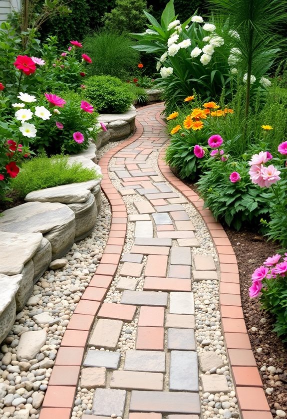 mixing textures for pathways