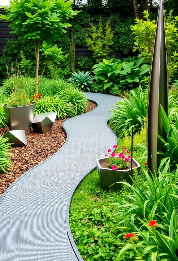 modern garden metal accents