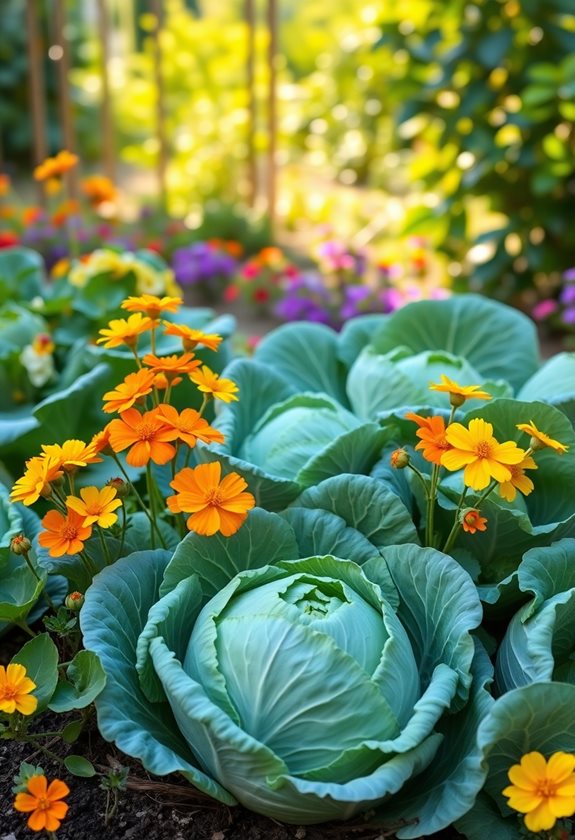 nasturtiums protect cabbage plants