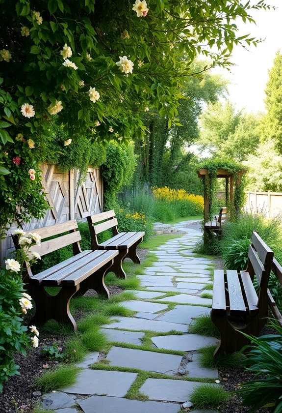 natural elements enhance walkways