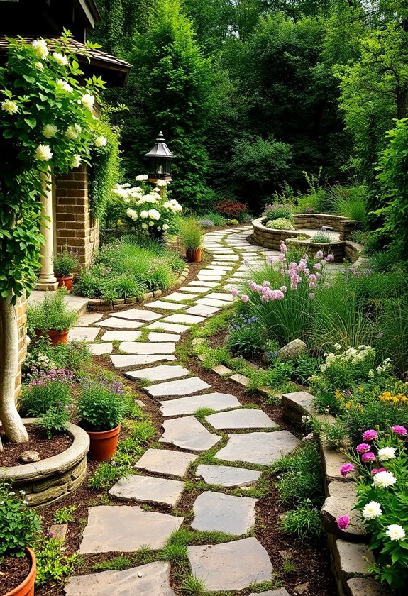 natural stone garden pathways
