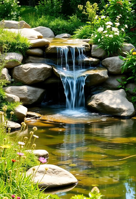 naturalistic garden waterfall project
