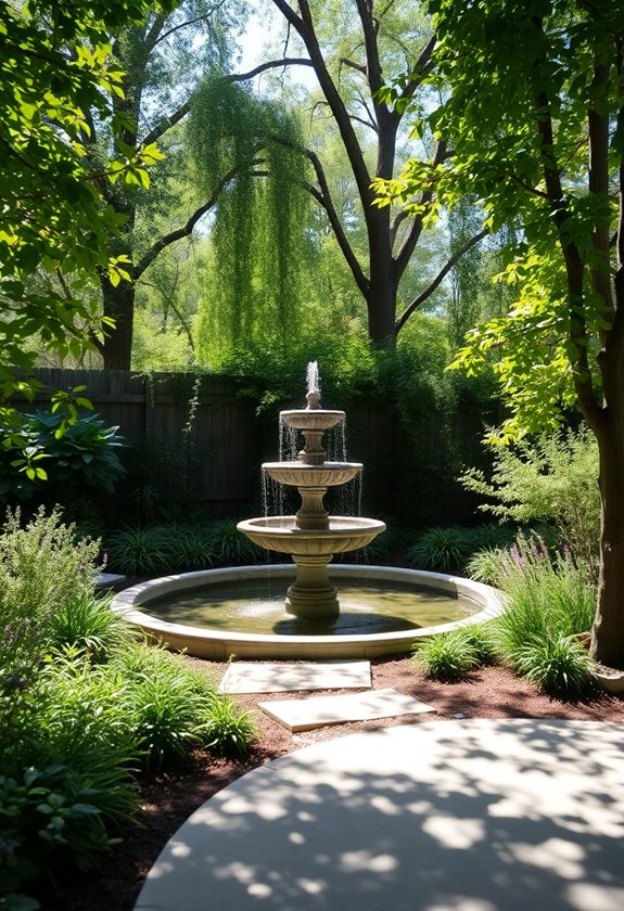 optimal outdoor fountain placement