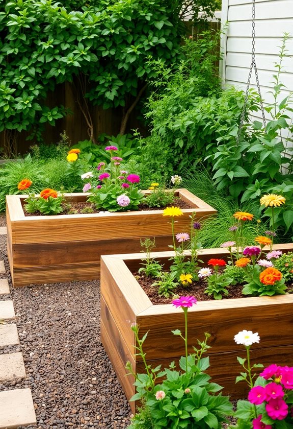 organized raised garden beds