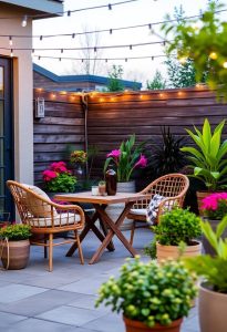 outdoor seating with accents