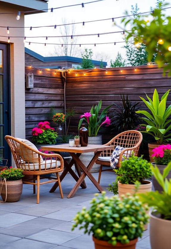 outdoor seating with accents