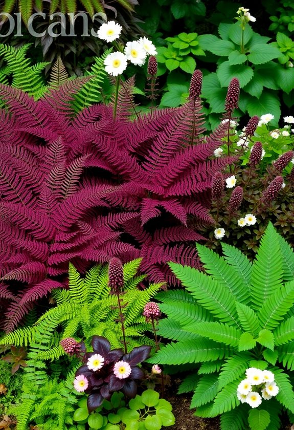 pair ferns with hostas