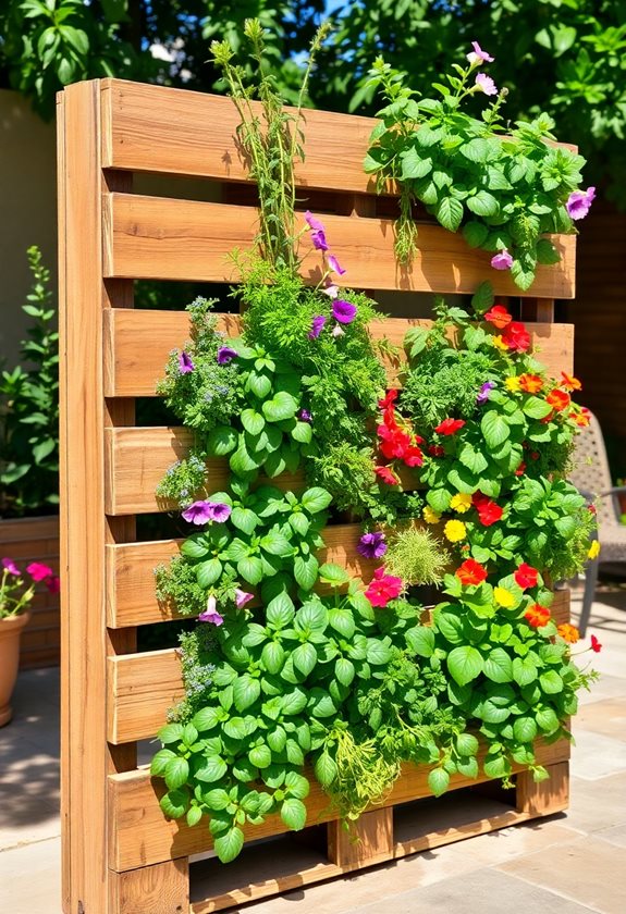 pallets enhance vertical gardening