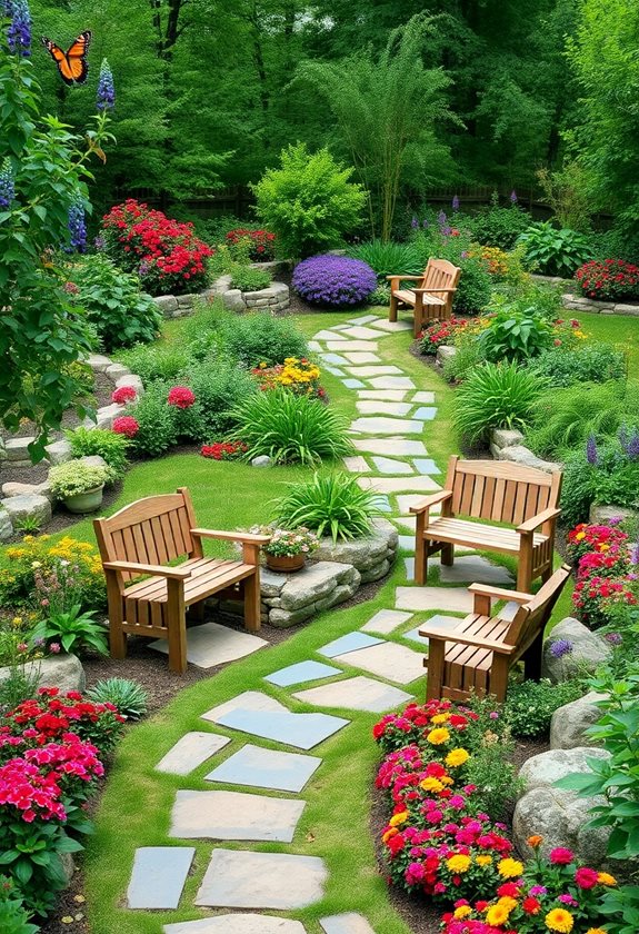 pathways and cozy seating