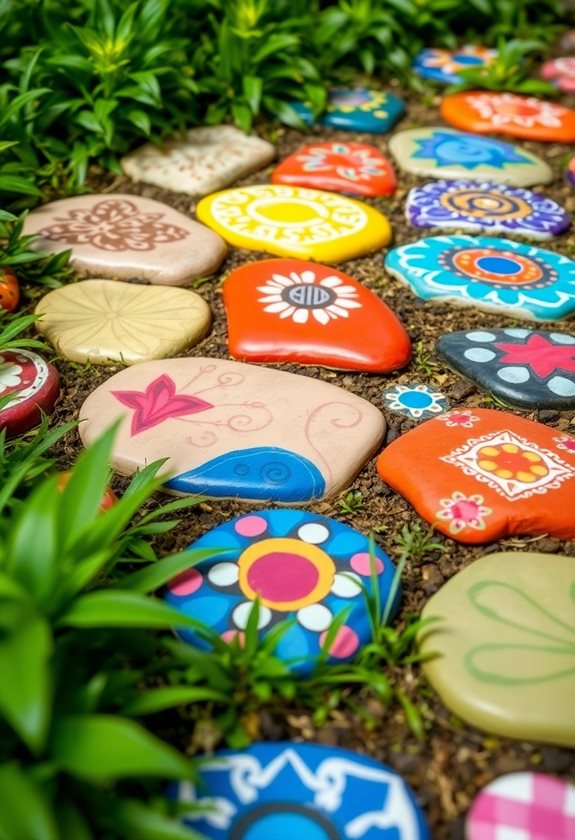 personalized colorful garden stones