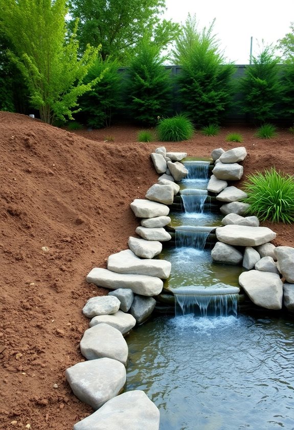 prepare the waterfall site