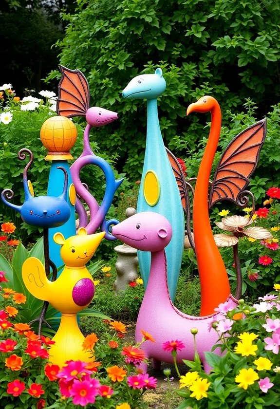 quirky garden sculptures enhance creativity