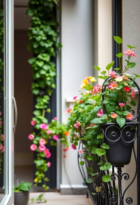 railings as plant displays