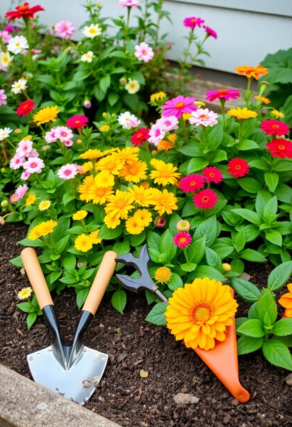 regular flower garden care