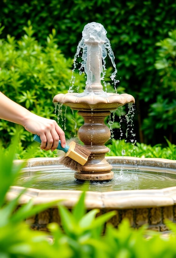 regular outdoor fountain cleaning