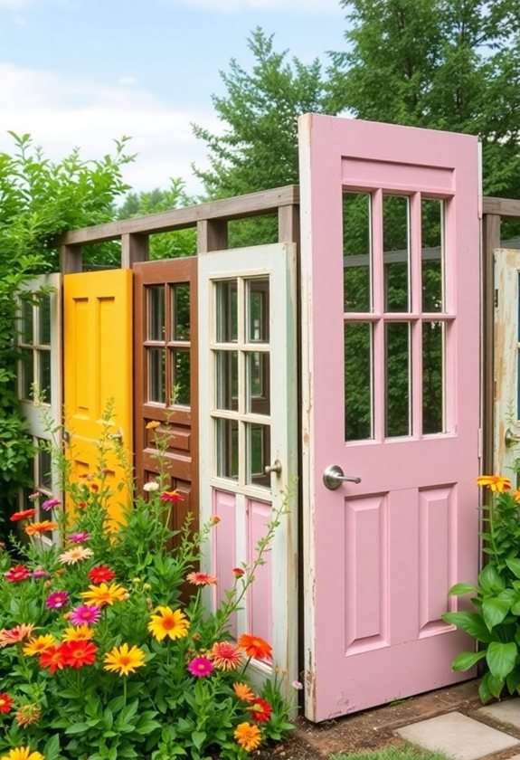 repurposed doors create fences