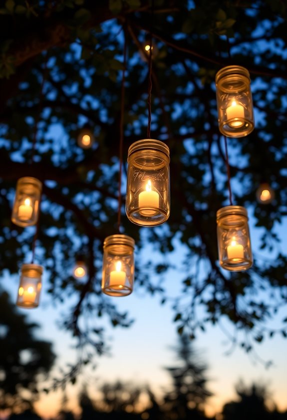 rustic hanging mason jars