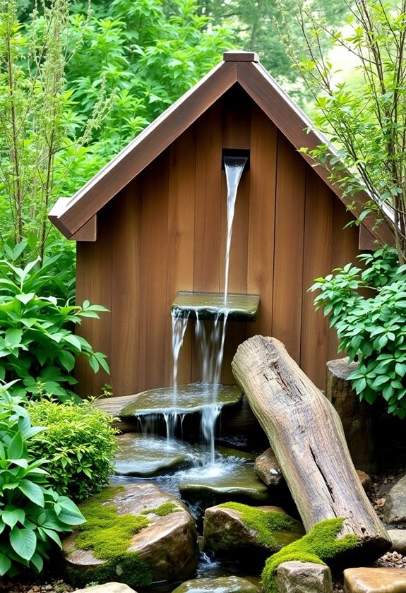 rustic wooden fountain diy