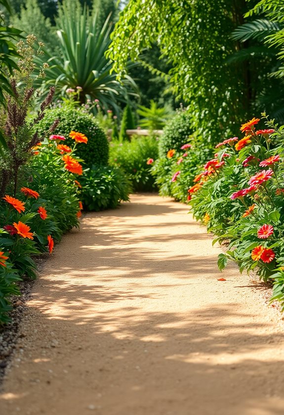 sandy pathways enhance gardens