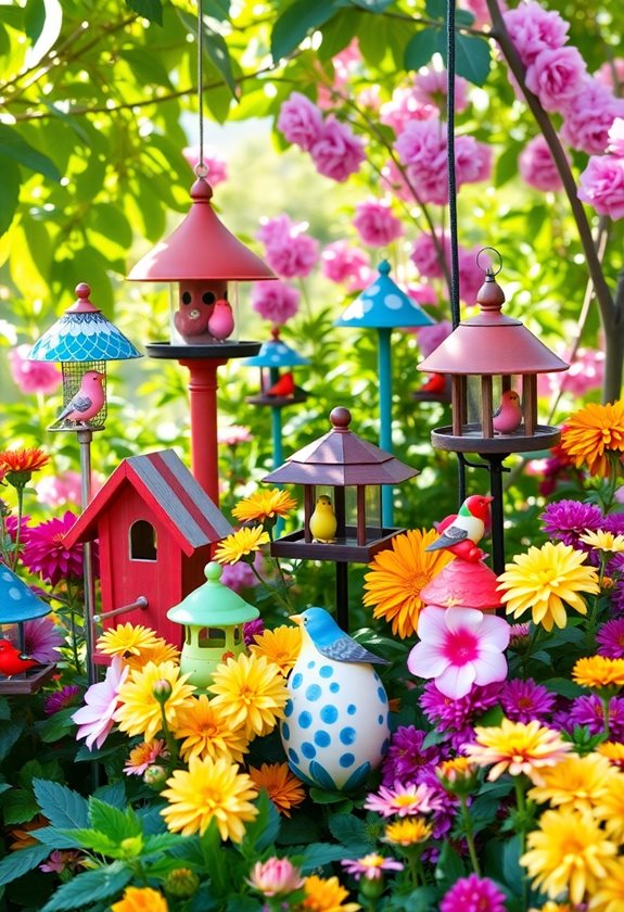 seasonal bird feeders attract wildlife