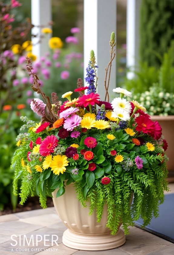 seasonal container plant arrangements