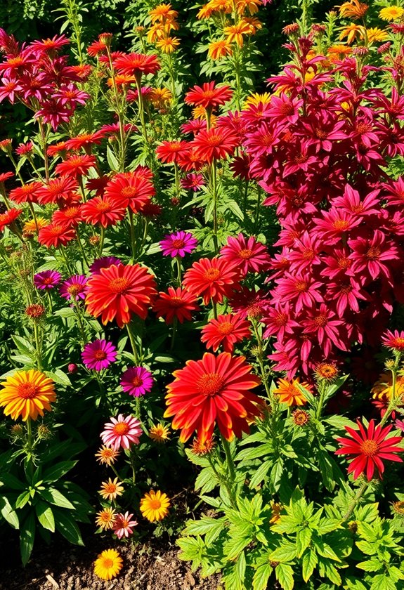 seasonal foliage and flowers