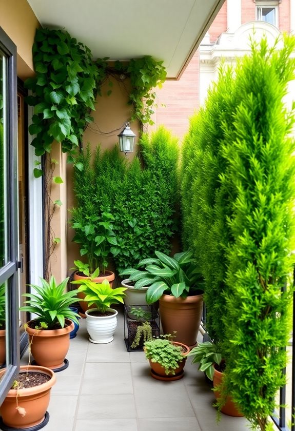 secluded balcony greenery ideas