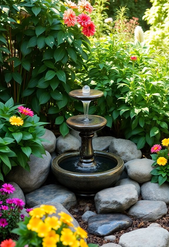 serene garden fountain placement