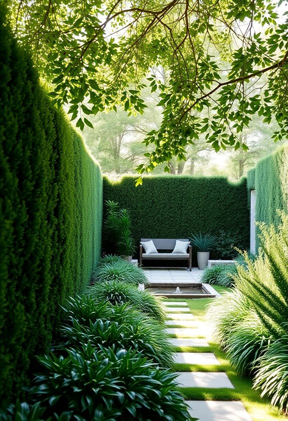 serene garden privacy elements